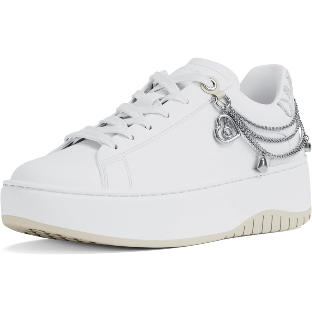 image:imageMichael Kors Womens Dottie Lace Up SneakerHeart ChainOptic White