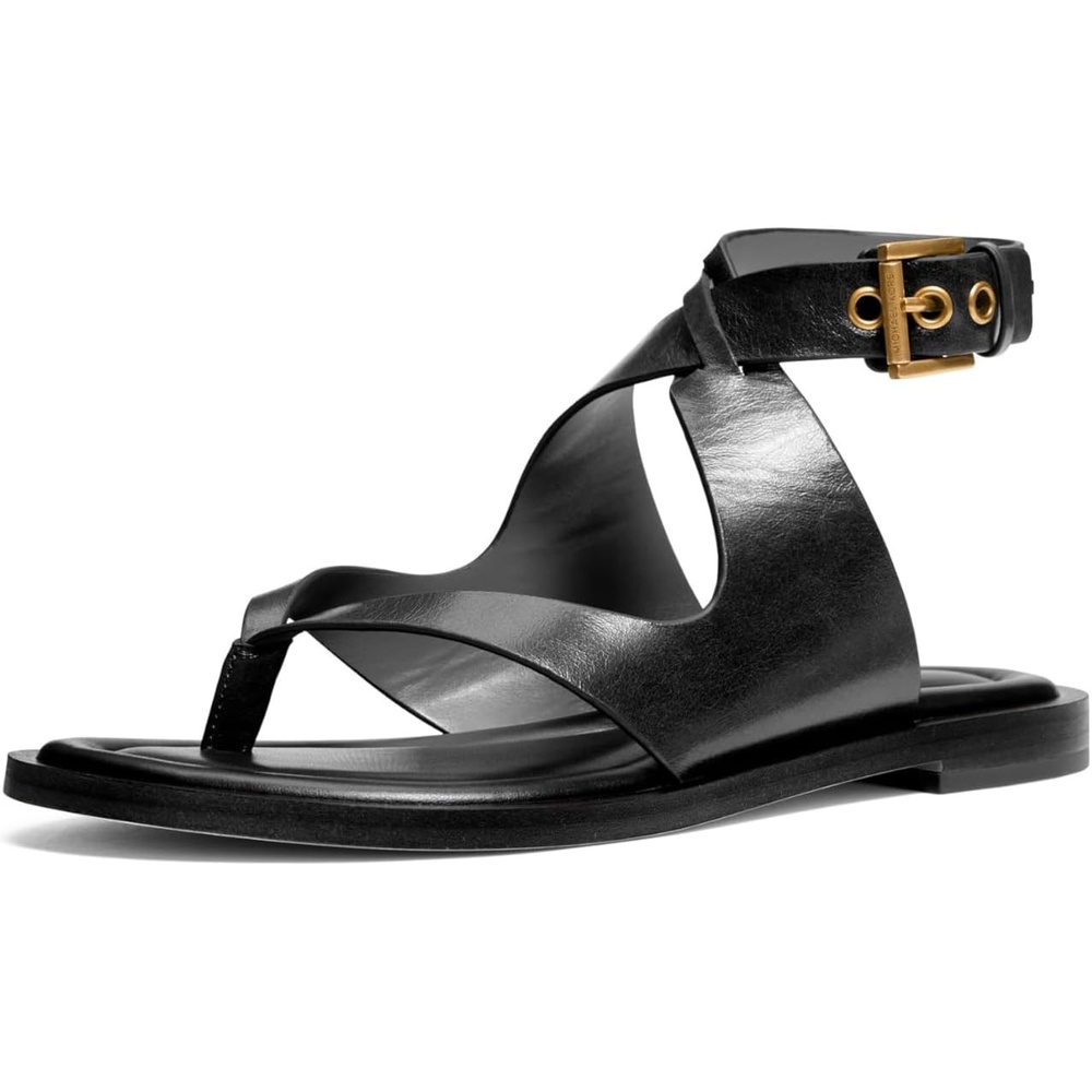 image:imageMichael Kors Womens Irene Flat Thong SandalVolare LeatherBlack
