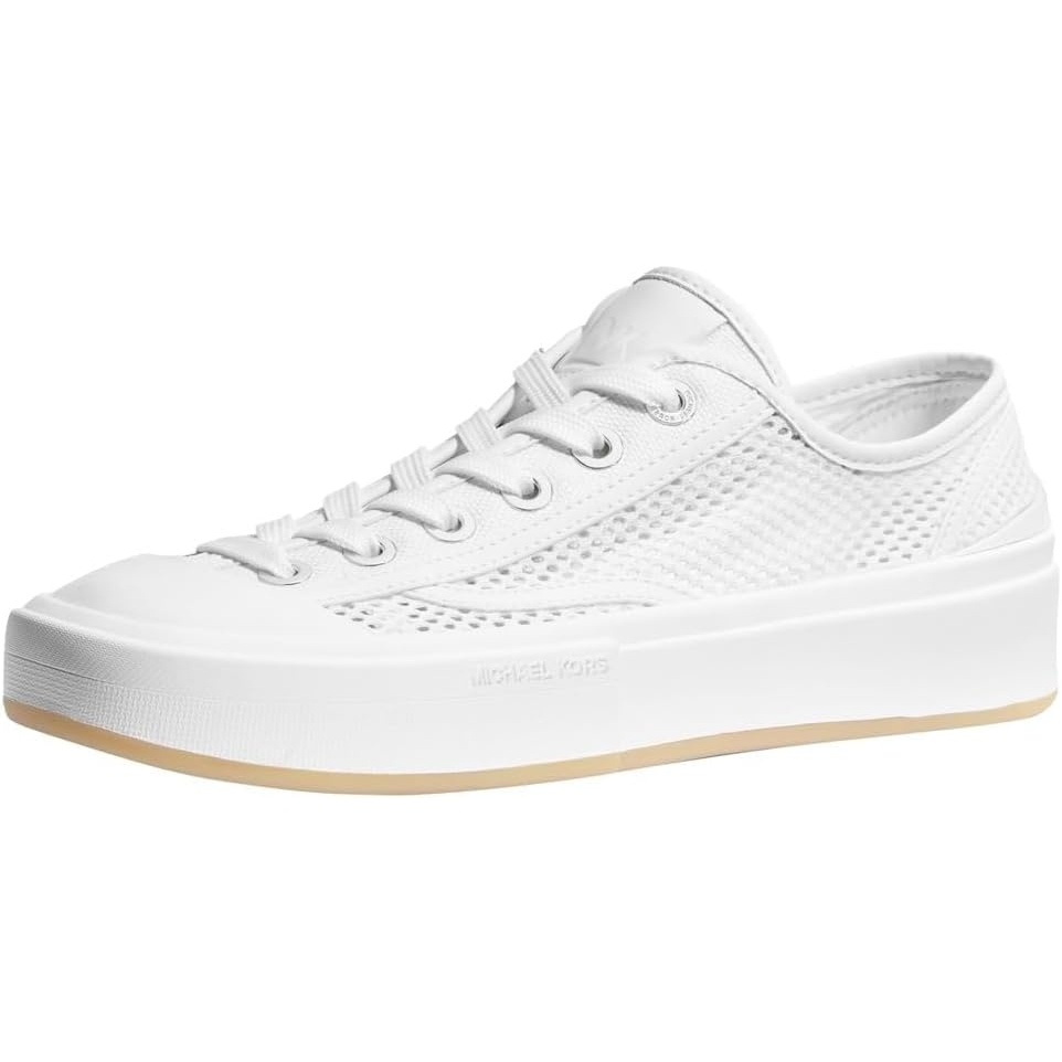 image:imageMichael Kors Womens Jude Lace Up SneakerSmall Weave CanvasOptic White