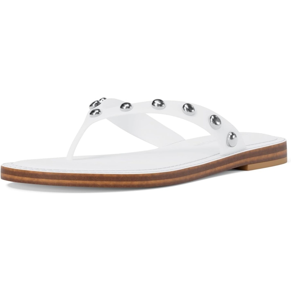 image:imageMichael Kors Womens Koko Flip FlopDome StudsOptic White
