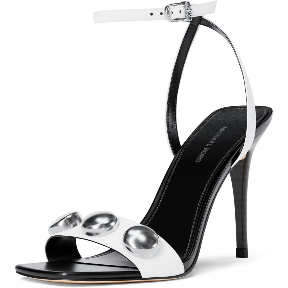 image:imageMichael Kors Womens Liana Mid Heel SandalDome StudsOptic White
