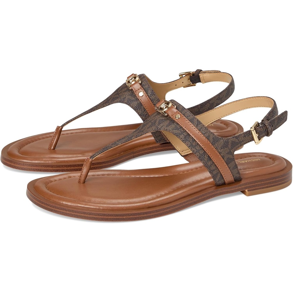 image:imageMichael Kors Womens Mandy Thong SandalMk SignatureBrownLuggage