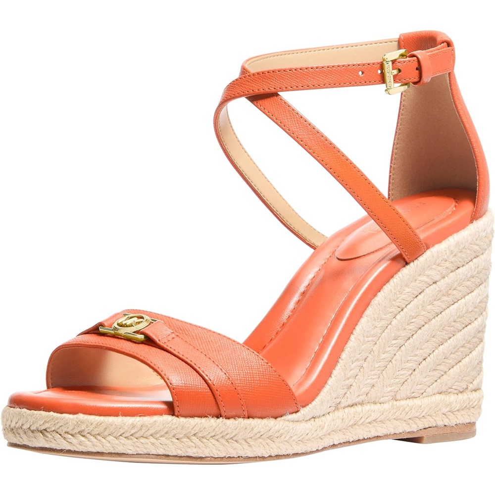 image:imageMichael Kors Womens Mandy Wedge SandalsLeatherMimosa