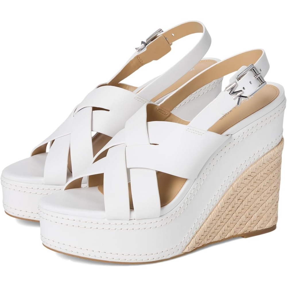 image:imageMichael Kors Womens Nora Wedge SandalsOptical White