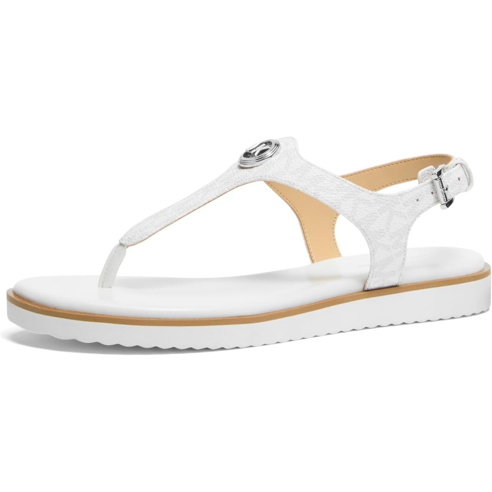 image:imageMichael Kors Womens Val Thong SandalSignature Coated TwillOptic White