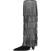 Black/Suede Fringe/Hot Fix