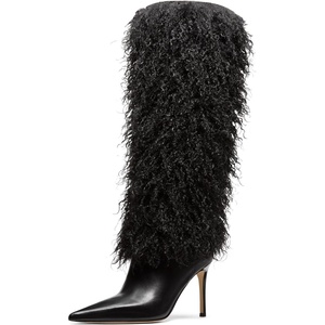 MICHAEL Michael Kors Dawn Heeled Boots(Black/Shearling)