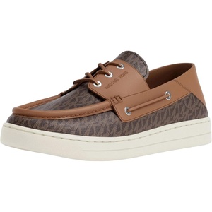 Michael Kors Men’s Aiden Boat Shoe(Signature Twill/Brown Multi)