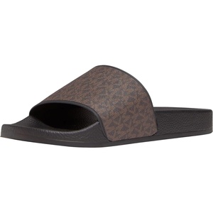Michael Kors Men’s Jake Signature Slide(Mk Signature/Brown/Black)