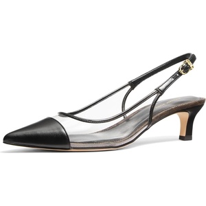 Michael Kors Womens Amara Toe Cap Sling Pump(Clear/Black)