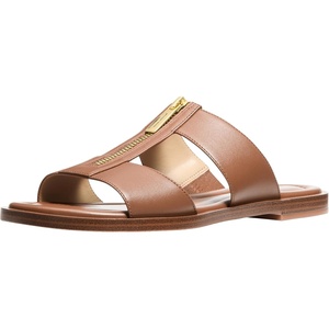 Michael Kors Women’s Berkley Flat Sandal(Leather/Luggage)