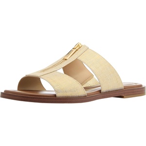 Michael Kors Women’s Berkley Flat Sandal(Linen/Pale Gold)