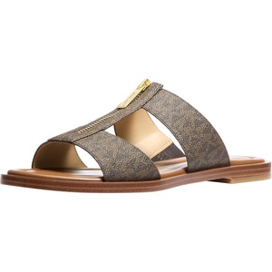 Michael Kors Women’s Berkley Flat Sandal(Mk Signature/Brown)
