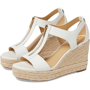 Michael Kors Women’s Berkley Mid Wedge(Vachetta Leather/Optical White)