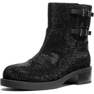 Michael Kors Women’s Darrington Flat Bootie(Black/Hot Fix)