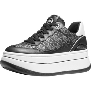 Michael Kors Women’s Hayes Lace Up Sneakers(Black/Silver)