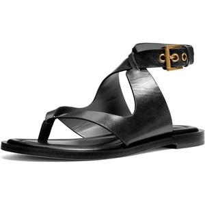 Michael Kors Women’s Irene Flat Thong Sandal(Volare Leather/Black)