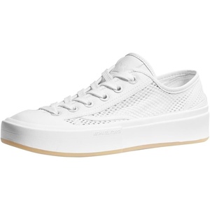 Michael Kors Women’s Jude Lace Up Sneaker(Small Weave Canvas/Optic White)