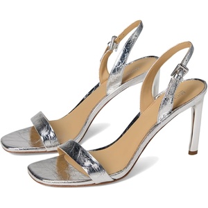 Michael Kors Women’s Kasia Heeled Sandal(Silver)