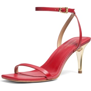 Michael Kors Women’s Liana Mid Heel Sandal(Crimson)