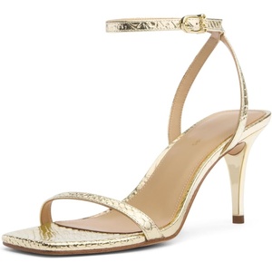 Michael Kors Women’s Liana Mid Heel Sandal(Pale Gold)