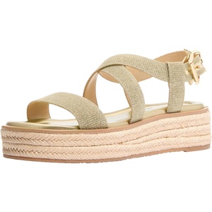 Michael Kors Women’s Lynn Espadrille Sandal(Leather/Pale Gold)