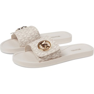 Michael Kors Women’s MK Charm Slide(Mk Signature/Vanilla)
