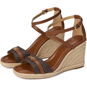 Michael Kors Women’s Mandy Wedge Sandals(Brown/Luggage)