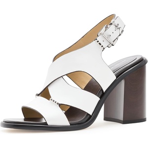 Michael Kors Women’s Raven Block Heeled Sandal(Optical White)