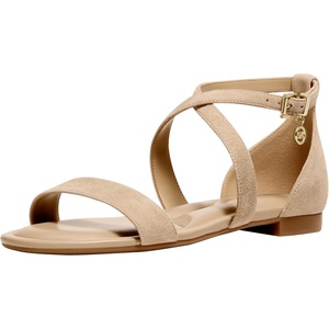 Michael Kors womens Alexa Flex Flat Sandal(Khaki)