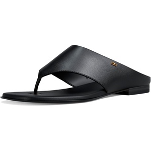 Michael Kors womens Alster Thong Sandal(Leather/Black)