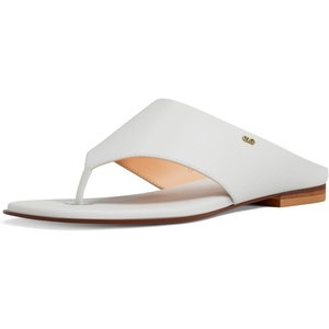 Michael Kors womens Alster Thong Sandal(Leather/Eggshell)