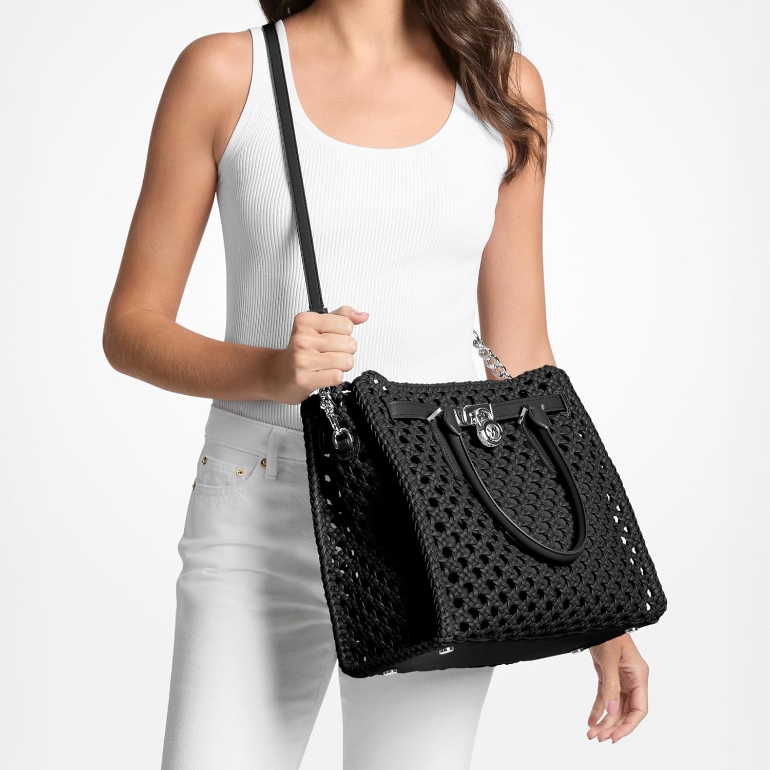 image:imageMICHAEL Michael Kors Hamilton Moderne Large SatchelBlack