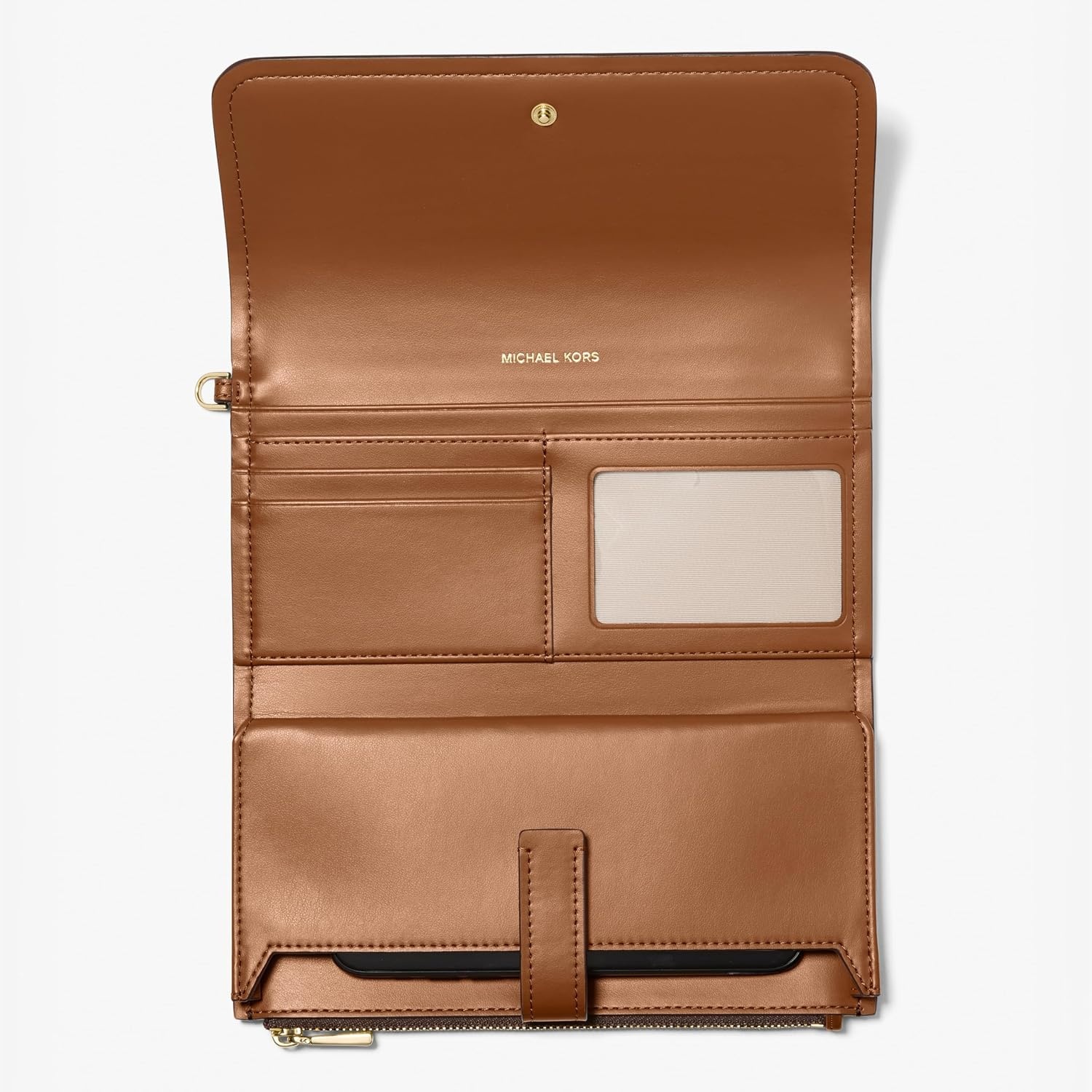 image:imageMICHAEL Michael Kors Jet Set Medium Flap Double Zip WristletBrownAcorn