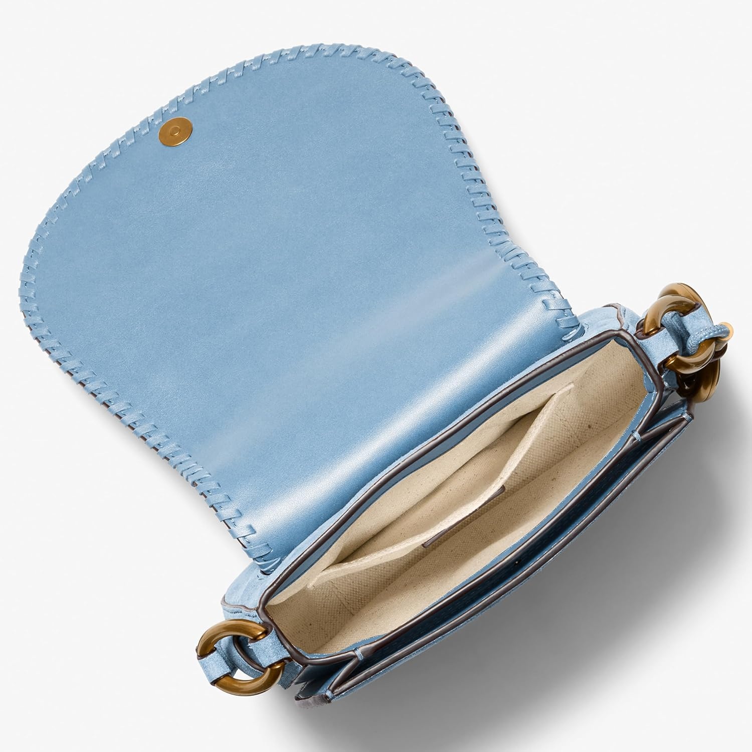 image:imageMICHAEL Michael Kors Josie Medium Saddle Flap MessengerGoldtone HardwareLeatherChambray