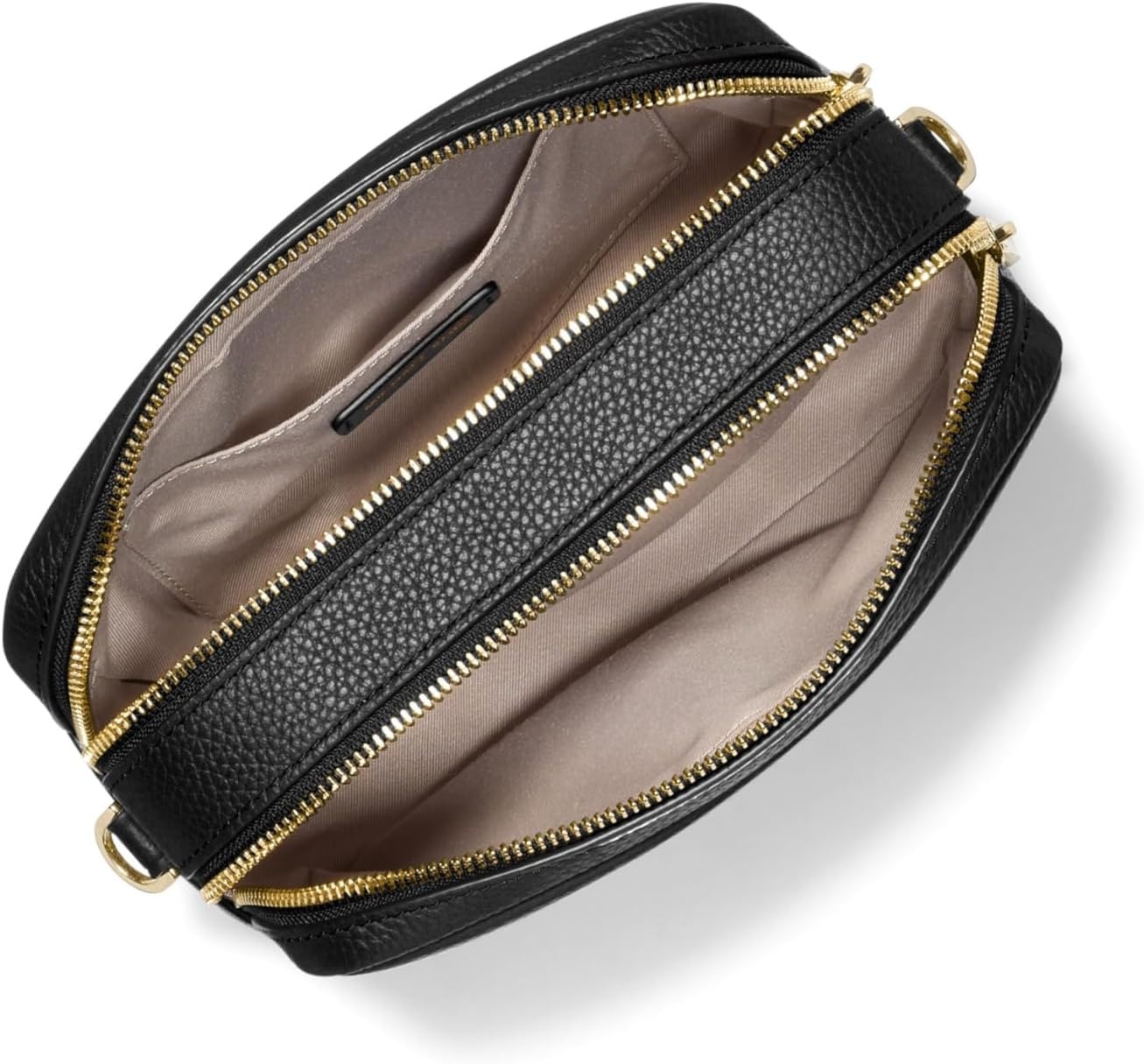 image:imageMichael Kors Bryant Medium Double Zip Chain Camera Crossbody BagGoldtone HardwareBlack
