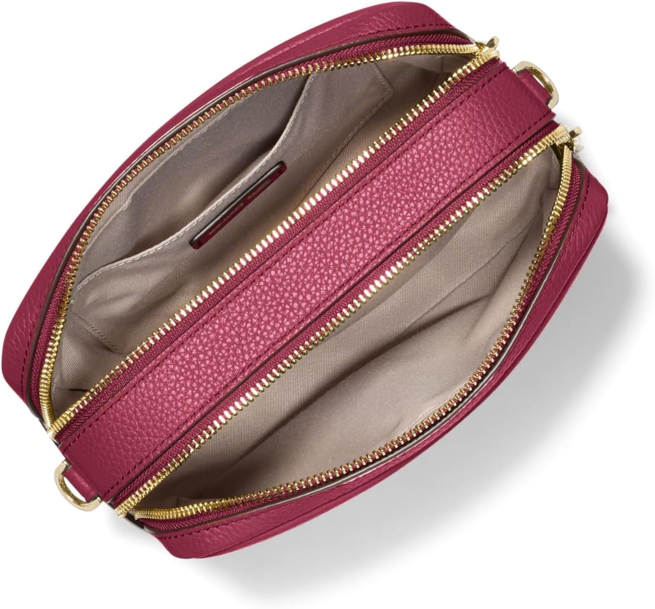 image:imageMichael Kors Bryant Medium Double Zip Chain Camera Crossbody BagGoldtone HardwareLeatherMulberry