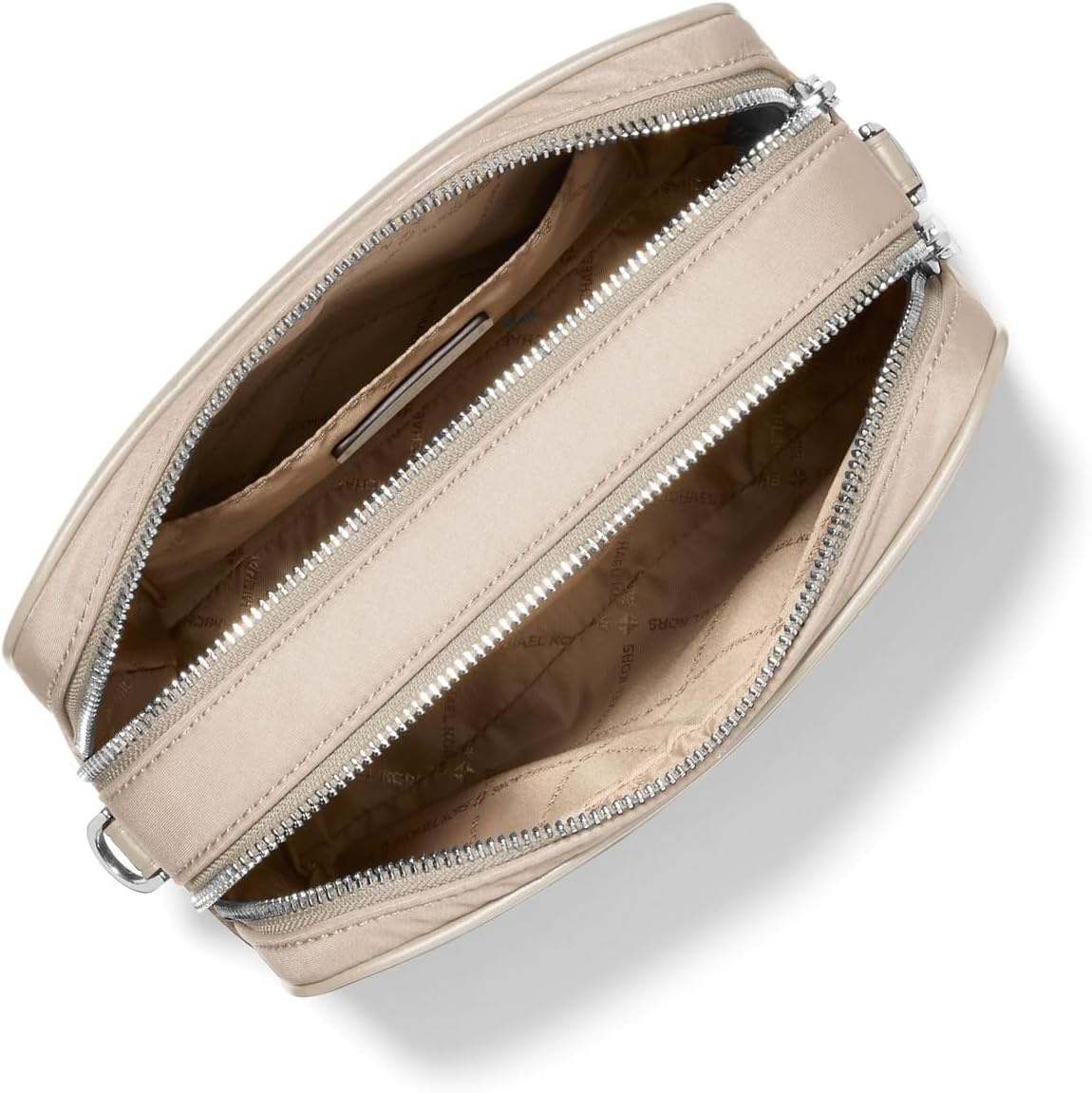 image:imageMichael Kors Bryant Medium Double Zip Chain Camera Crossbody BagLight Sand 1
