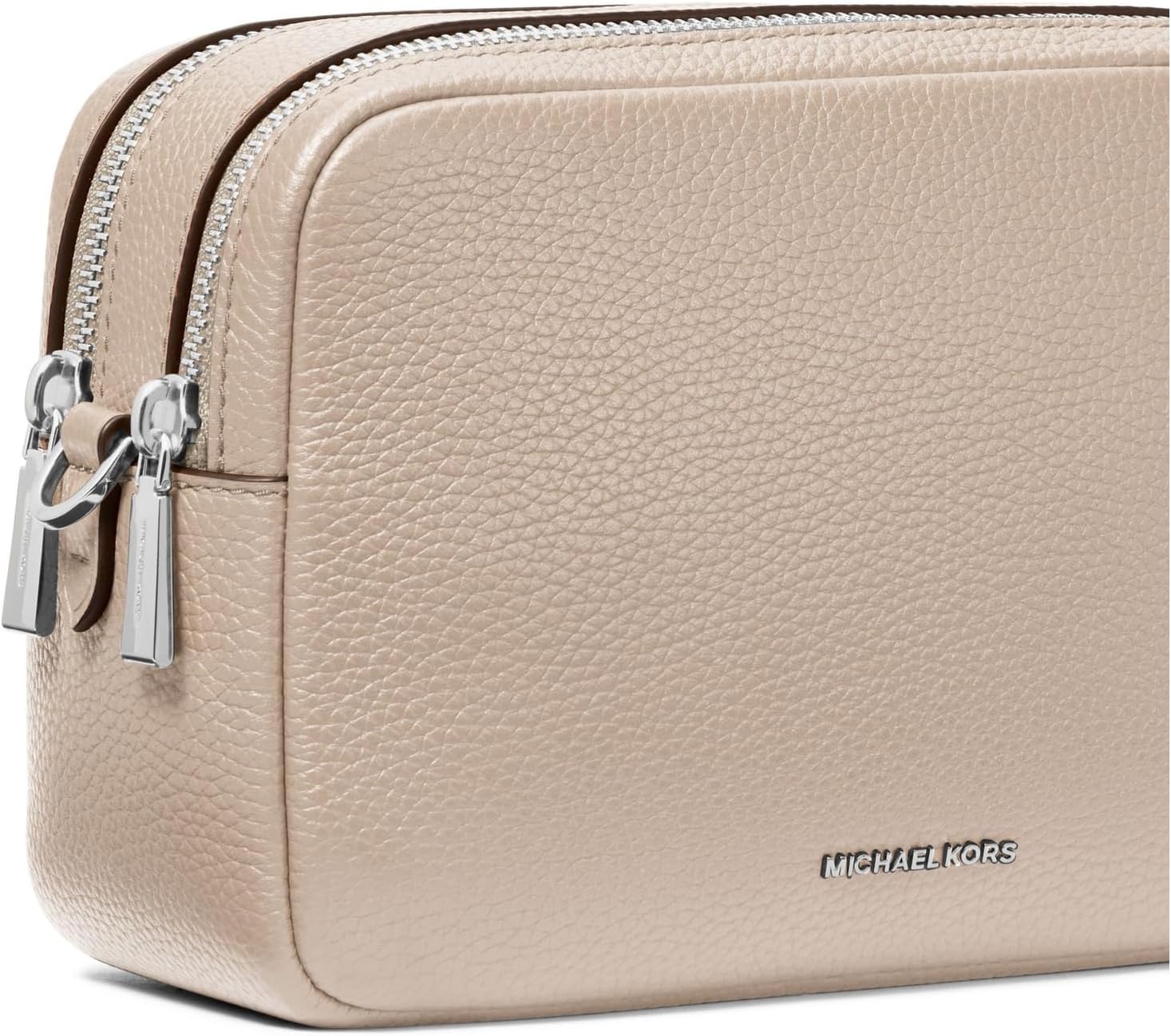 image:imageMichael Kors Bryant Medium Double Zip Chain Camera Crossbody BagLight Sand