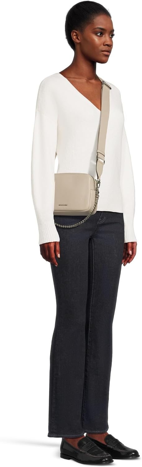 image:imageMichael Kors Bryant Medium Double Zip Chain Camera Crossbody BagLight Sand