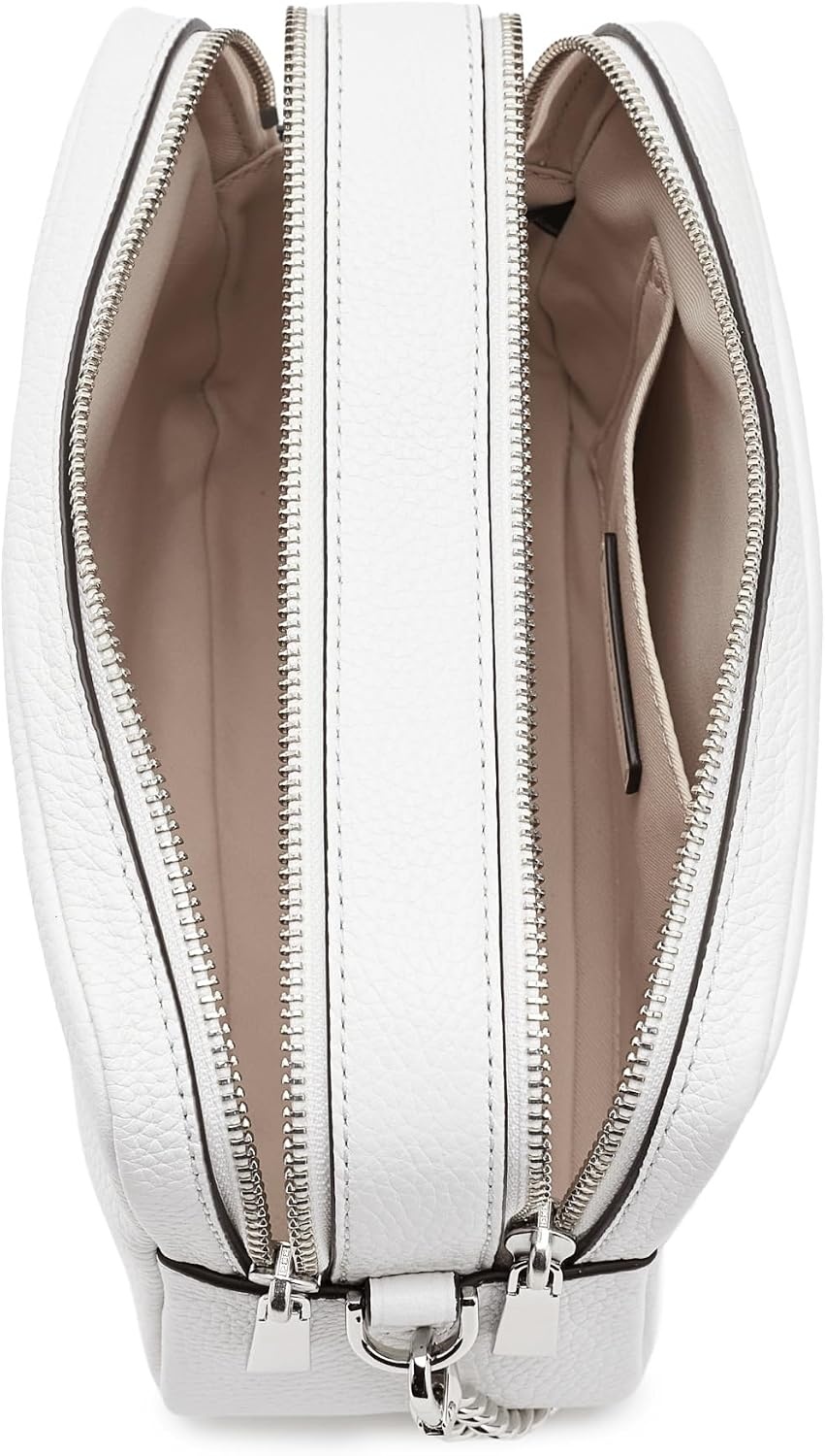 image:imageMichael Kors Bryant Medium Double Zip Chain Camera Crossbody BagOptic White