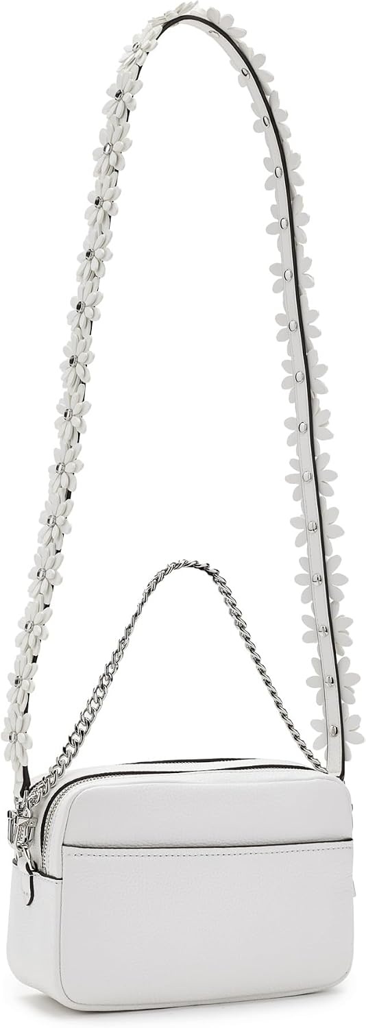 image:imageMichael Kors Bryant Medium Double Zip Chain Camera Crossbody BagOptic White