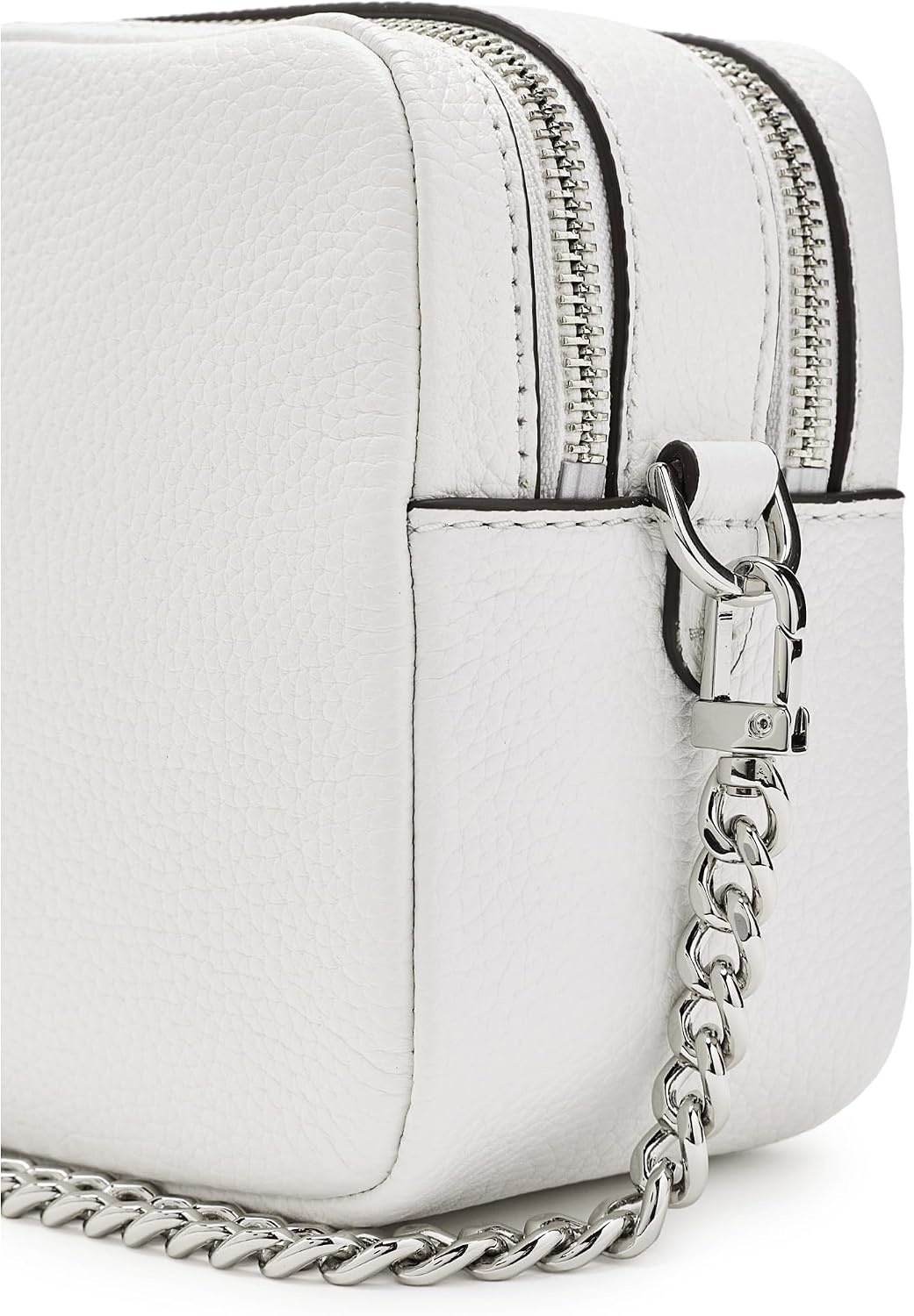 image:imageMichael Kors Bryant Medium Double Zip Chain Camera Crossbody BagOptic White