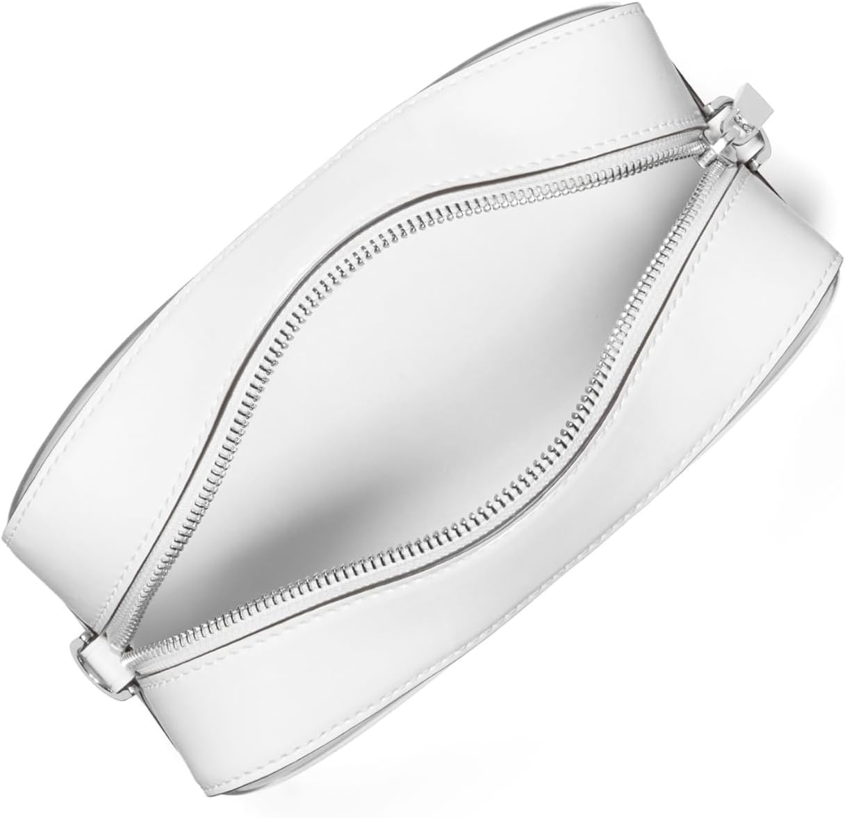 image:imageMichael Kors Bryant Medium Double Zip Chain Camera Crossbody BagSilvertone HardwareClear PlasticOptic White