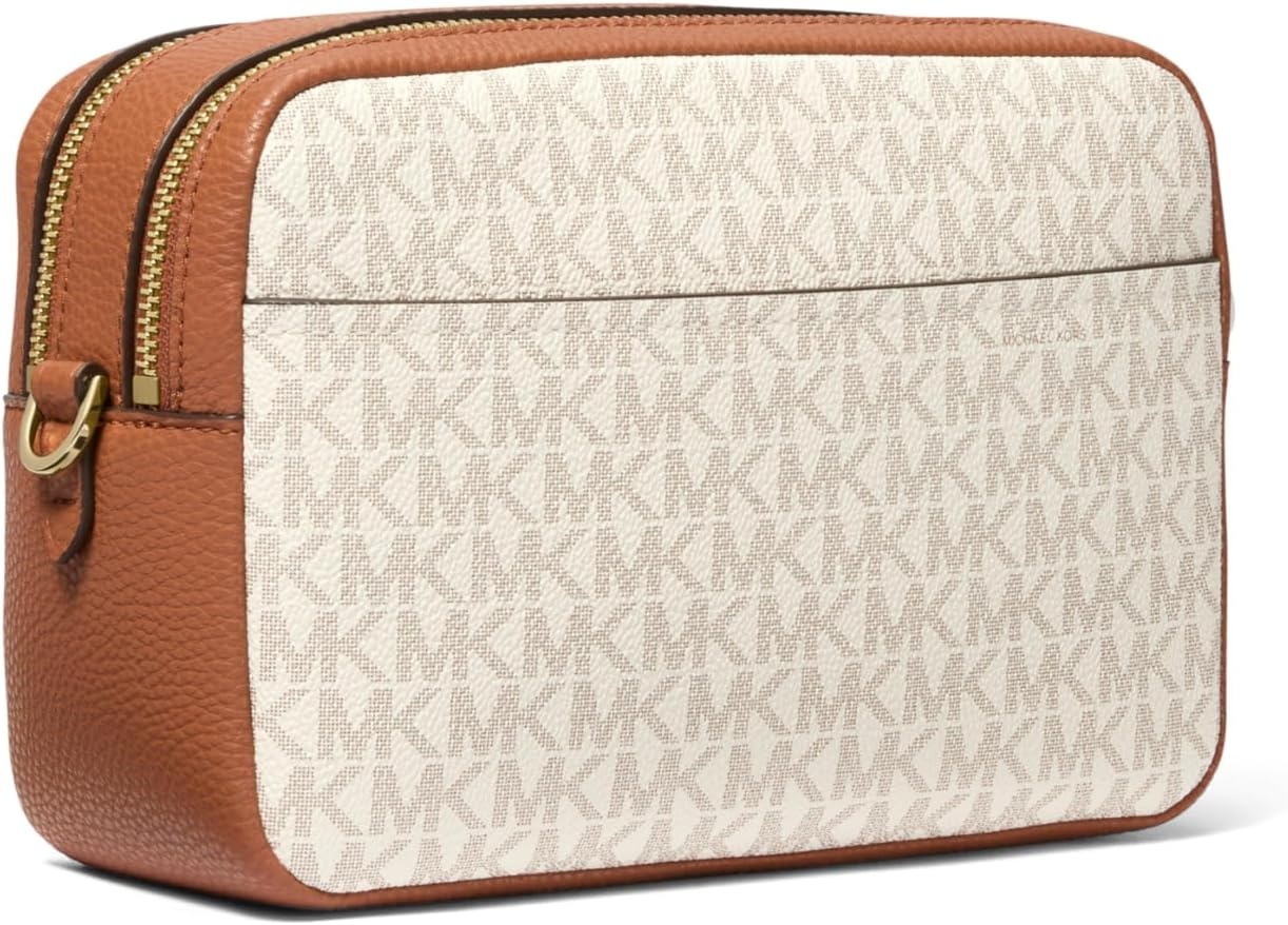 image:imageMichael Kors Bryant Medium Double Zip Chain Camera Crossbody BagVanillaAcorn