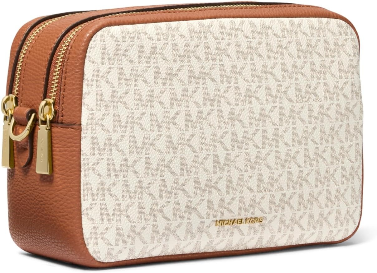 image:imageMichael Kors Bryant Medium Double Zip Chain Camera Crossbody BagVanillaAcorn