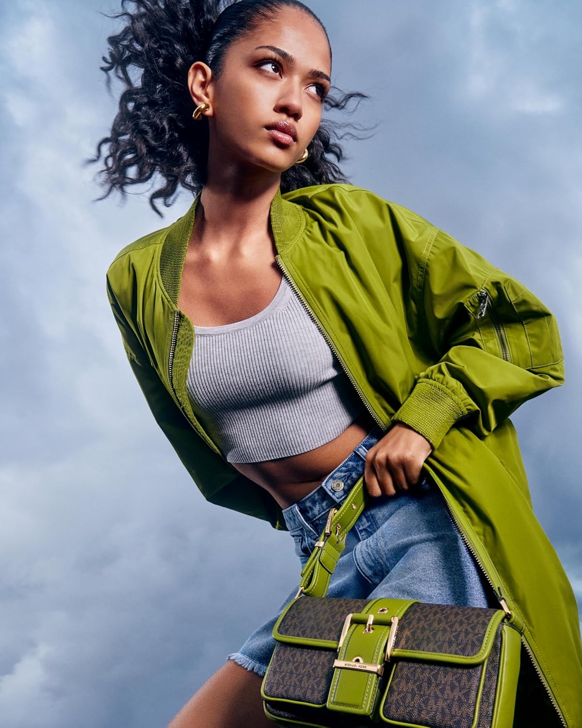 image:imageMichael Kors Colby Medium Shoulder BagMeadow Green