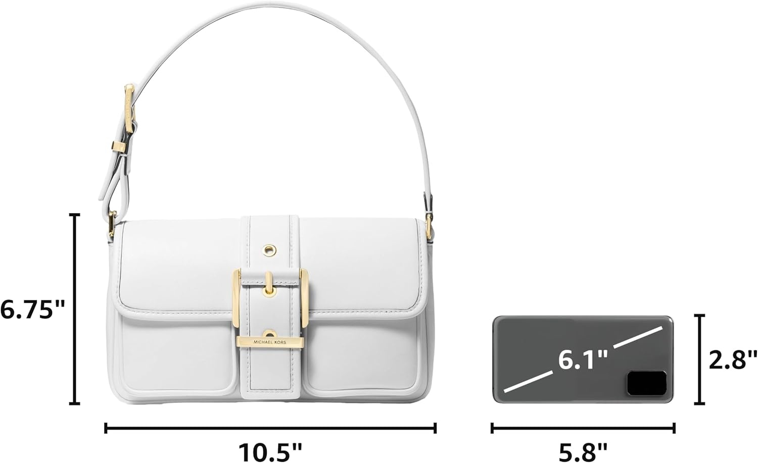 image:imageMichael Kors Colby Medium Shoulder BagOptic White