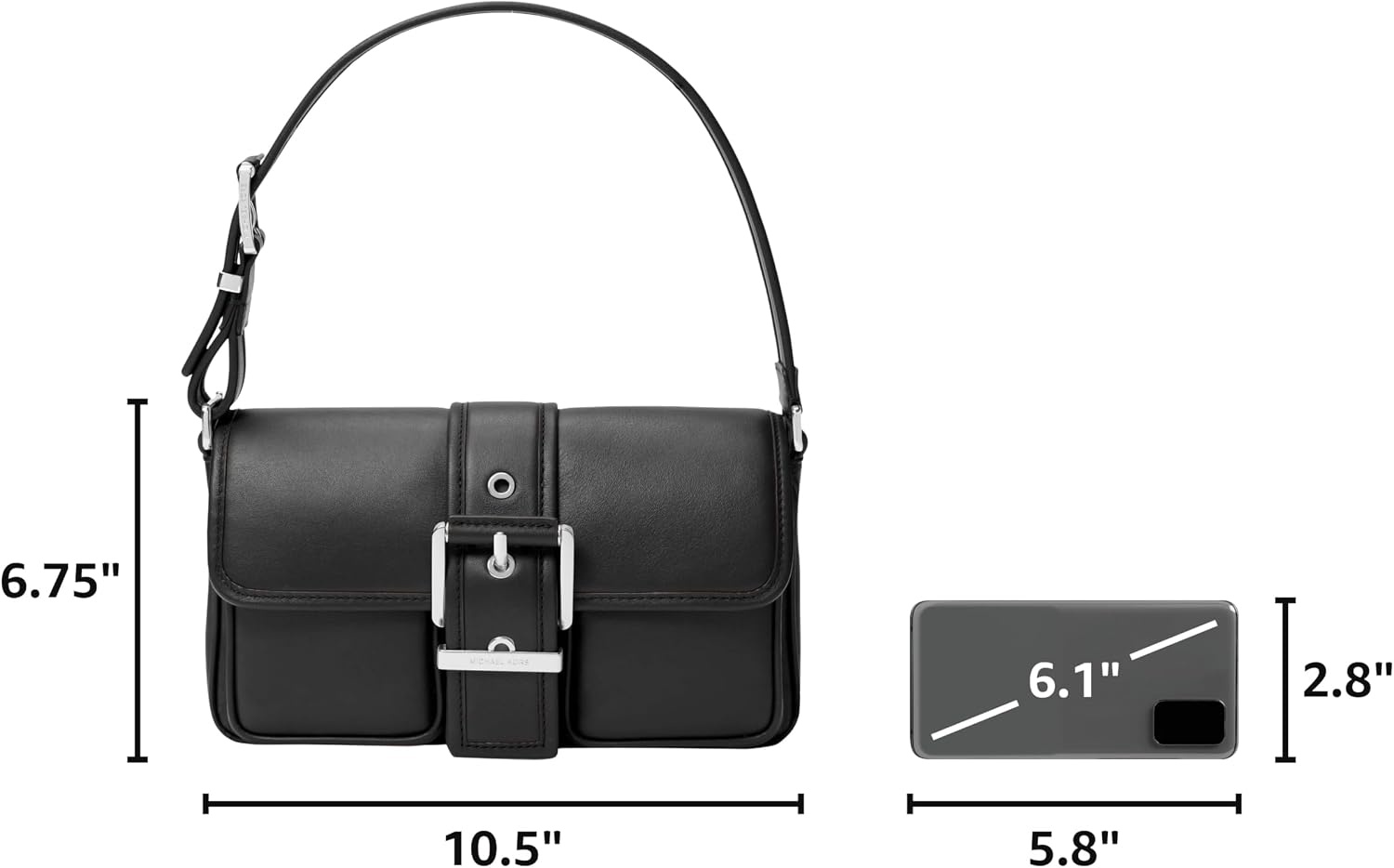 image:imageMichael Kors Colby Medium Shoulder BagSilvertone HardwareBlack