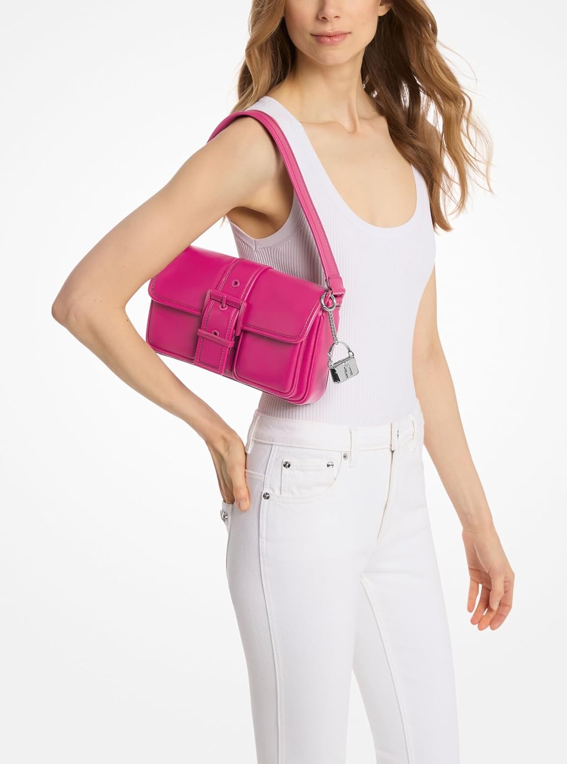 image:imageMichael Kors Colby Medium Shoulder BagTonal HardwareWild Berry